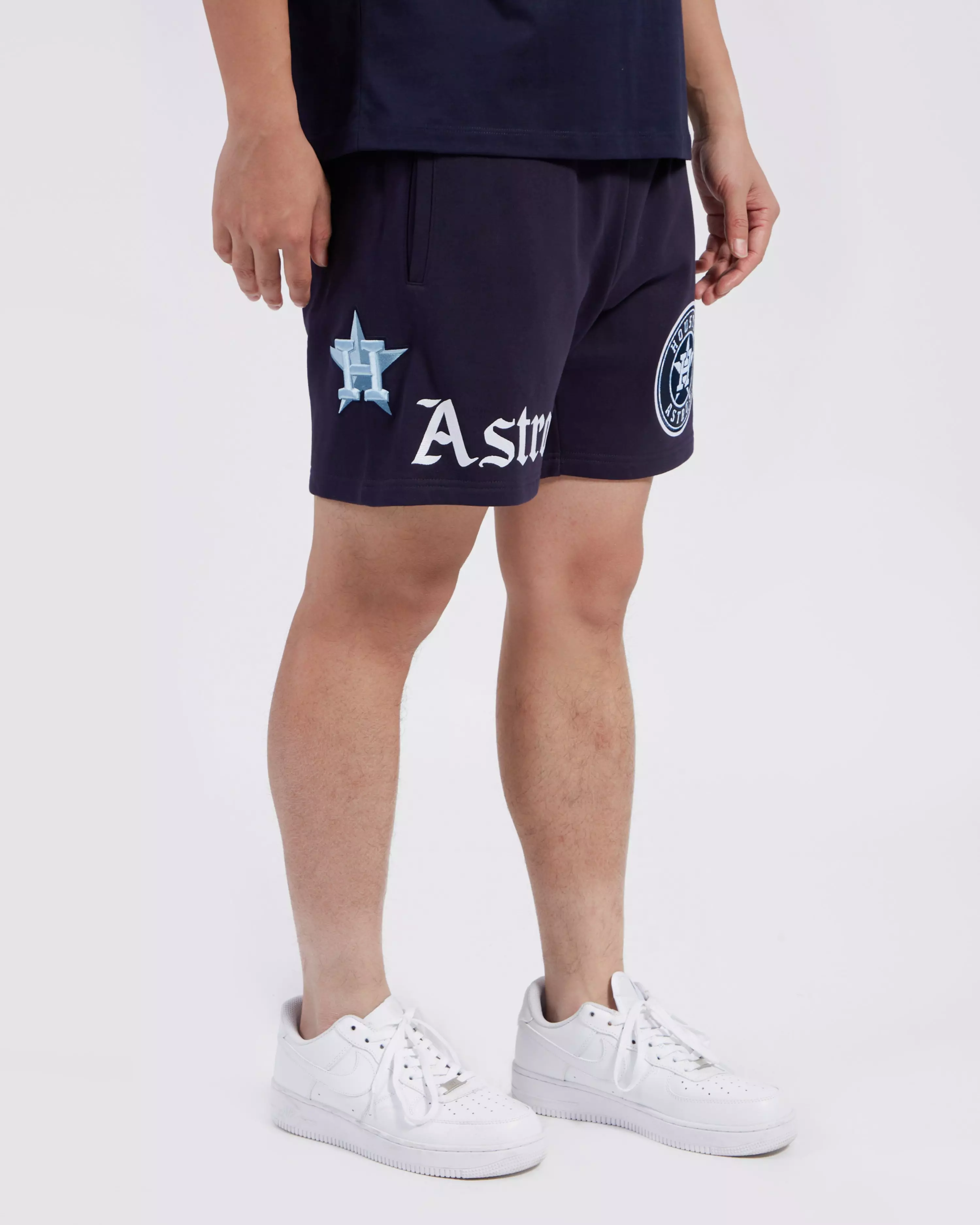 Pro Standard Houston Astros Country Club Fleece Shorts-Navy - NAVY