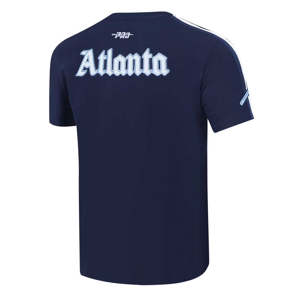 Pro Standard Atlanta Braves Country Club Striped Short Sleeve Tee-Navy - NAVY Thumbnail View 4