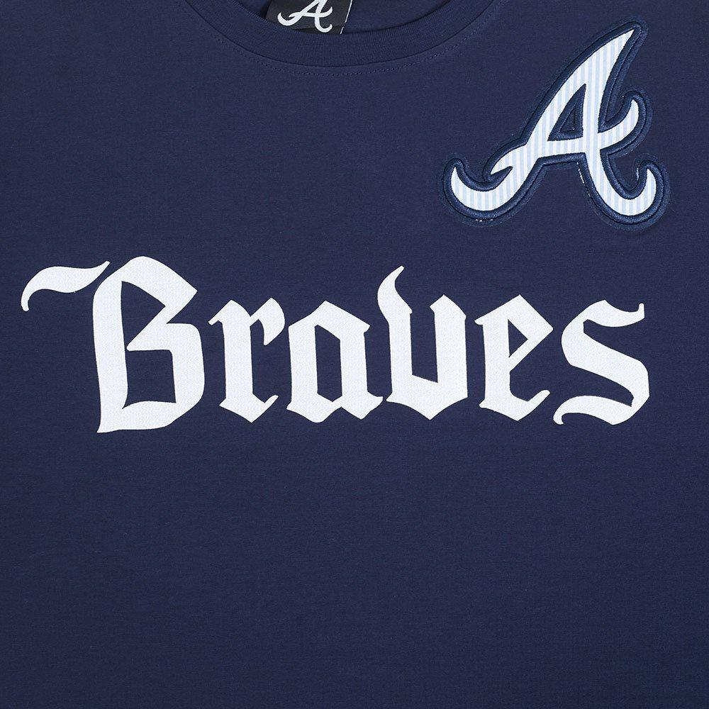 Pro Standard Atlanta Braves Country Club Striped Short Sleeve Tee-Navy - NAVY Thumbnail View 6