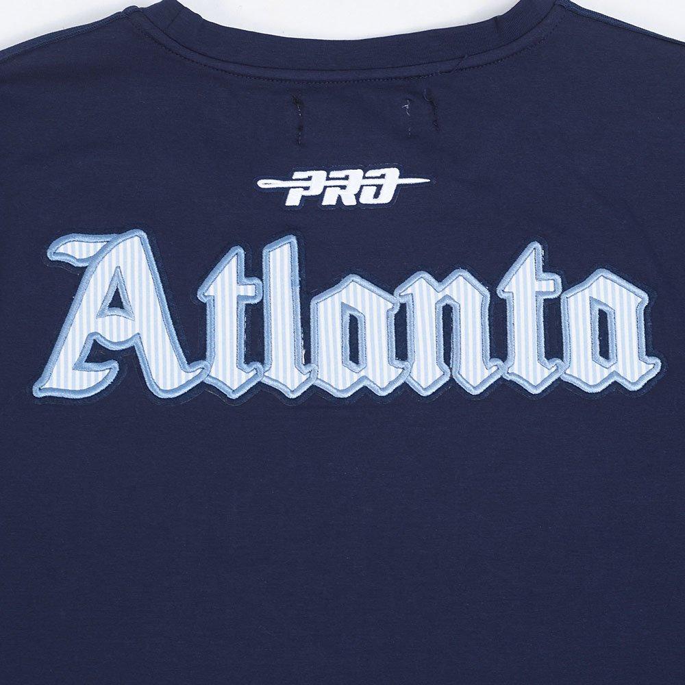 Pro Standard Atlanta Braves Country Club Striped Short Sleeve Tee-Navy - NAVY Thumbnail View 7