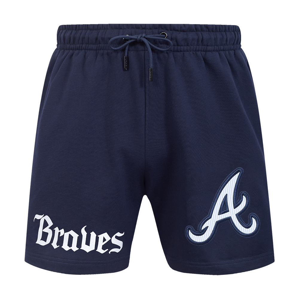 Pro Standard Atlanta Braves Country Club Fleece Shorts-Navy - NAVY Thumbnail View 1