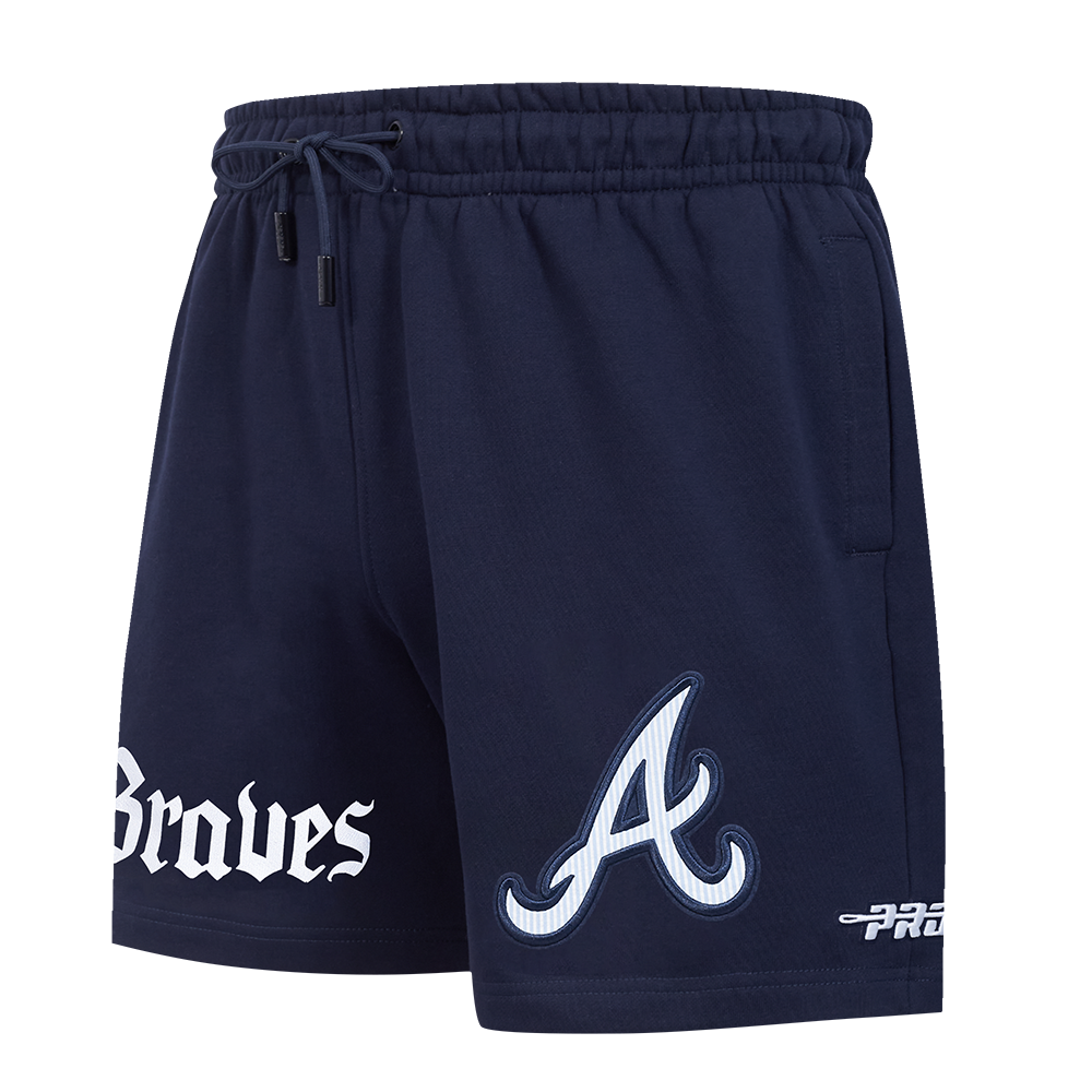 Pro Standard Atlanta Braves Country Club Fleece Shorts-Navy - NAVY Thumbnail View 3
