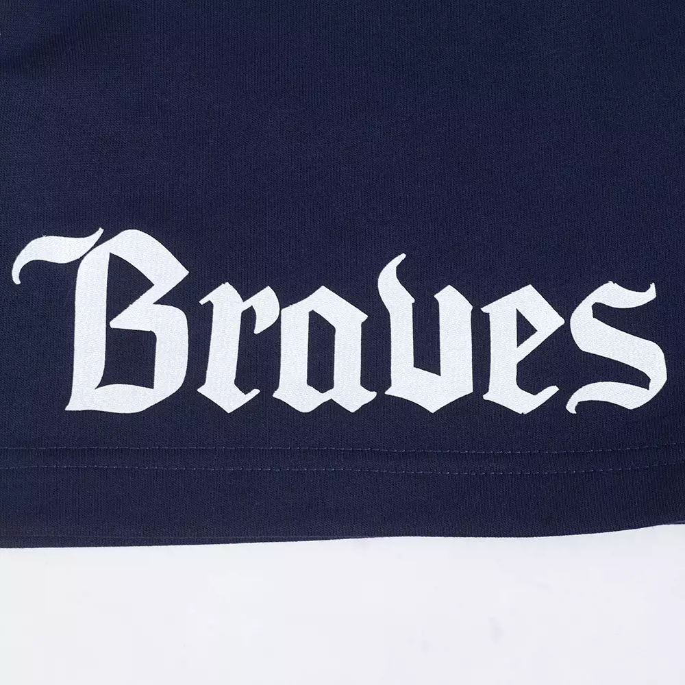 Pro Standard Atlanta Braves Country Club Fleece Shorts-Navy - NAVY