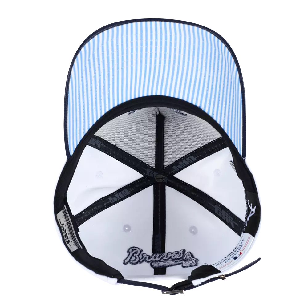 Pro Standard Atlanta Braves Country Club Snapback Hat-White - WHITE
