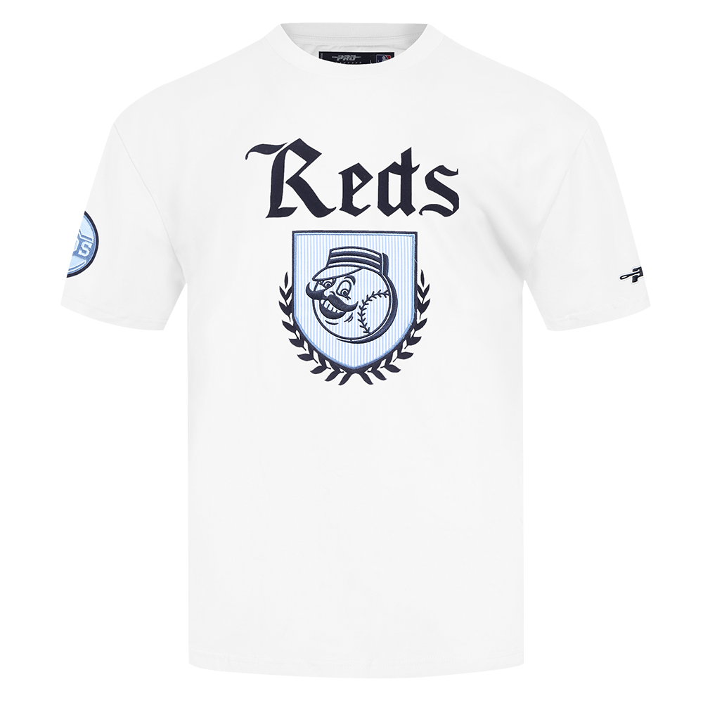 Pro Standard Cincinnati Reds Country Club Short Sleeve Tee-White - WHITE Thumbnail View 1
