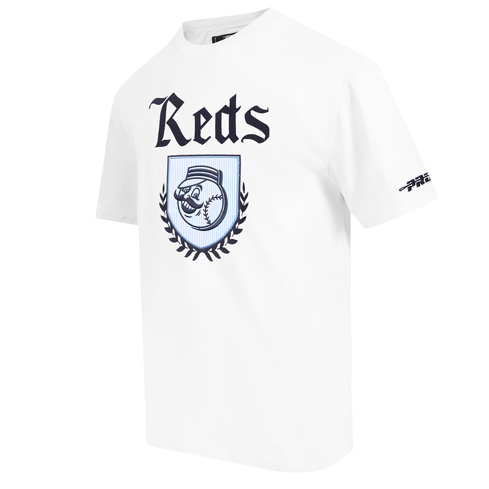 Pro Standard Cincinnati Reds Country Club Short Sleeve Tee-White - WHITE Thumbnail View 3