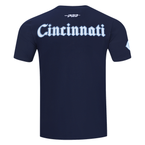 Pro Standard Cincinnati Reds Country Club Striped Short Sleeve Tee-Navy