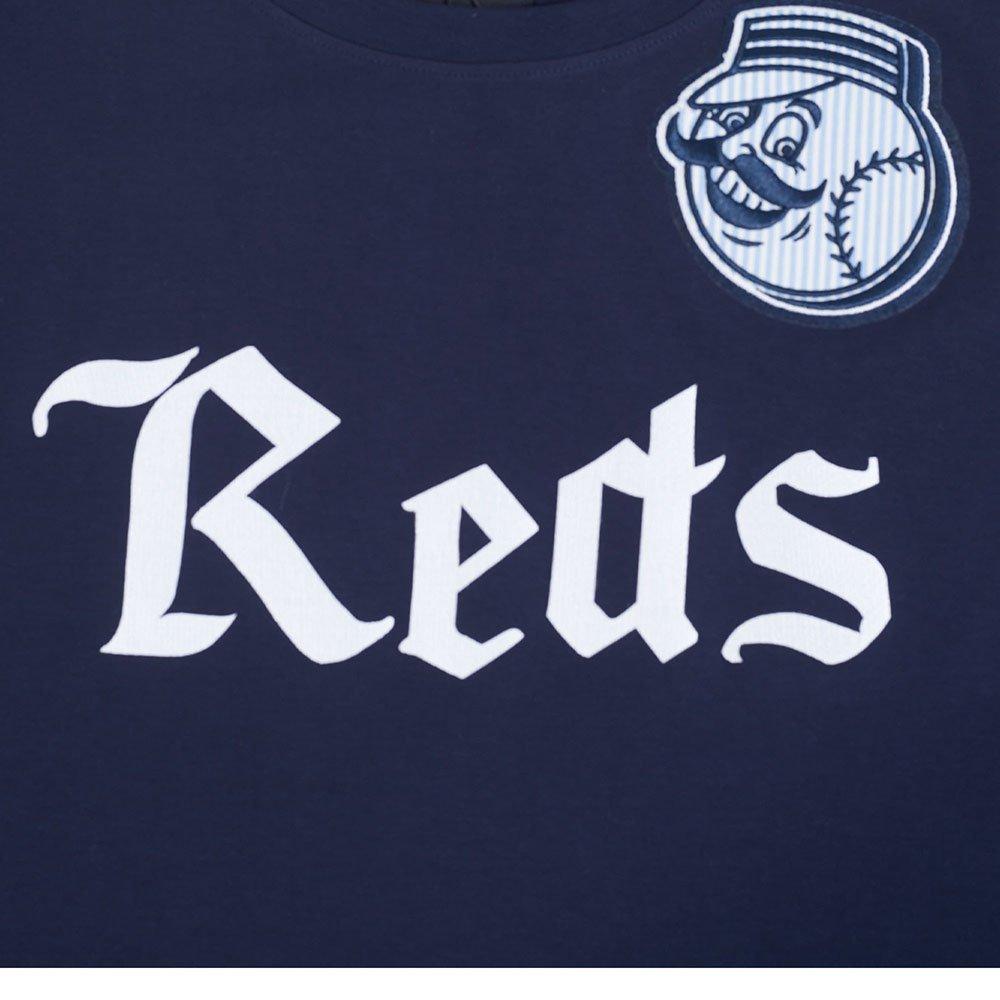 Pro Standard Cincinnati Reds Country Club Striped Short Sleeve Tee-Navy - NAVY Thumbnail View 5