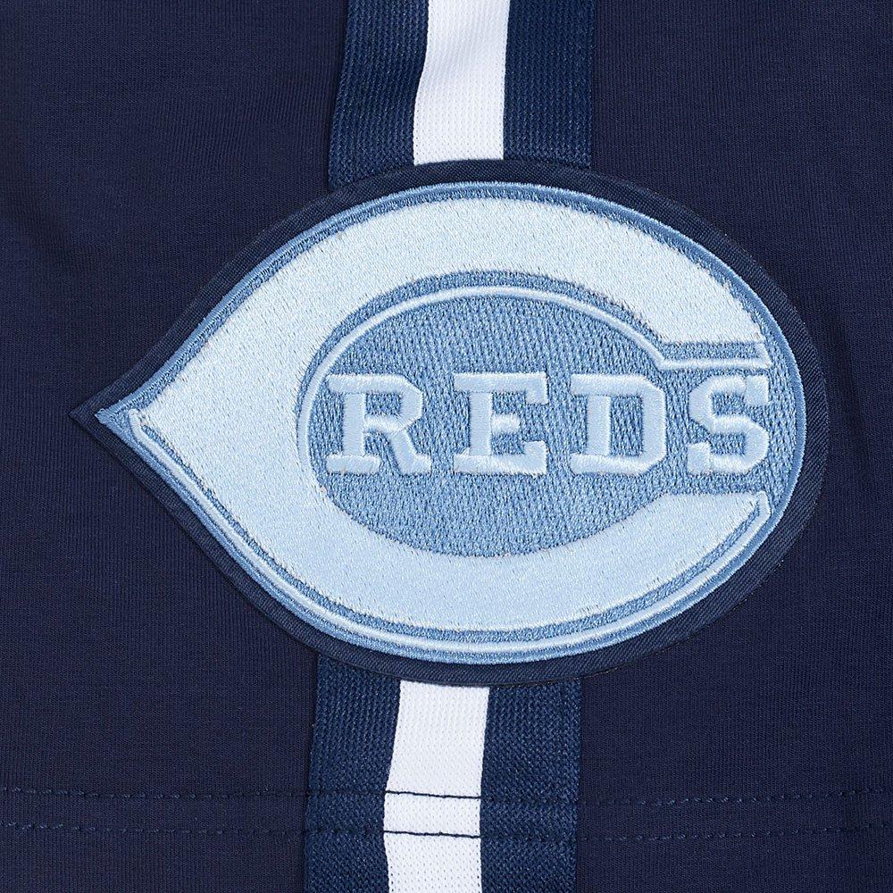 Pro Standard Cincinnati Reds Country Club Striped Short Sleeve Tee-Navy - NAVY Thumbnail View 7