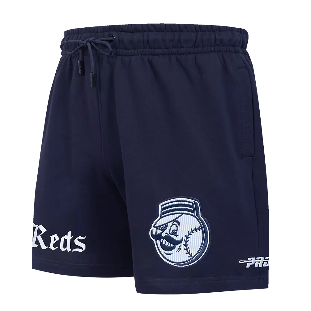 Pro Standard Cincinnati Reds Country Club Fleece Shorts-Navy - NAVY