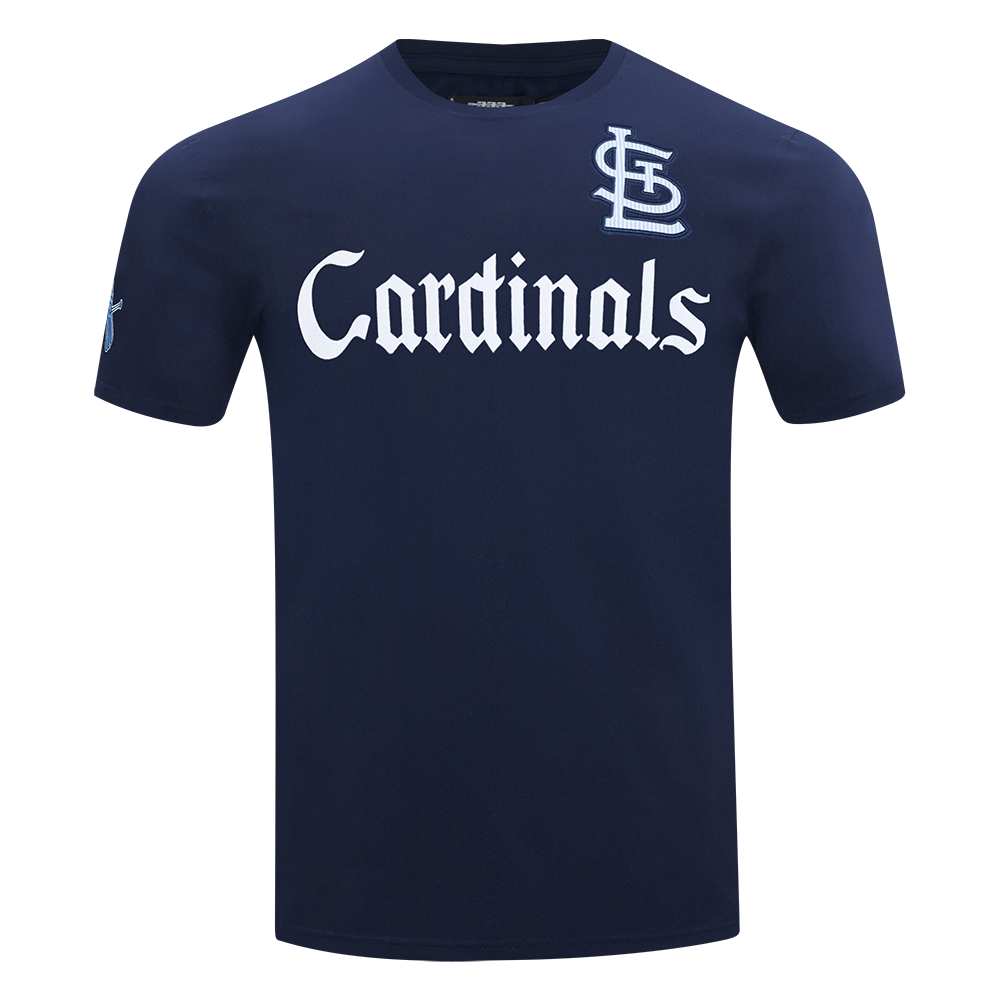 Pro Standard St. Louis Cardinals Country Club Striped Short Sleeve Tee-Navy - NAVY Thumbnail View 1