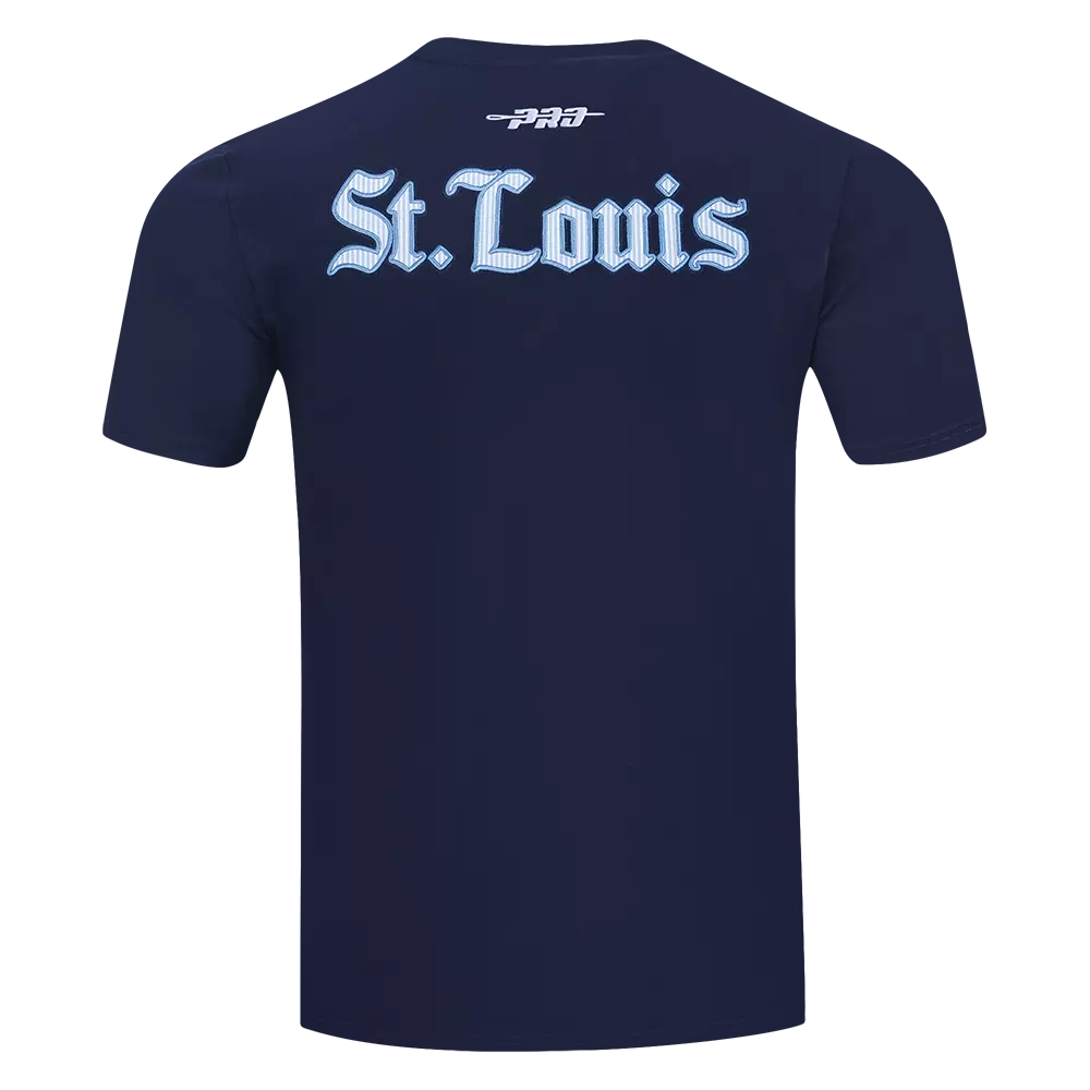 Pro Standard St. Louis Cardinals Country Club Striped Short Sleeve Tee-Navy - NAVY