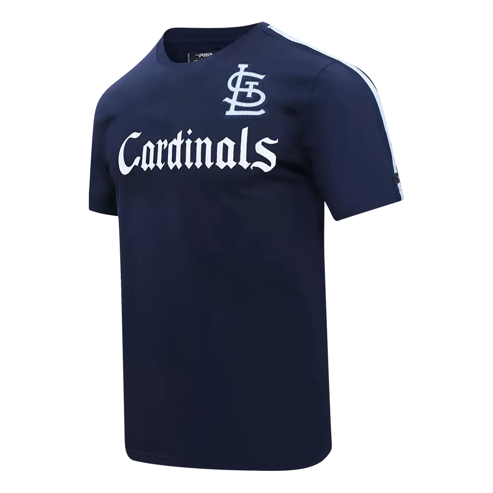 Pro Standard St. Louis Cardinals Country Club Striped Short Sleeve Tee-Navy - NAVY