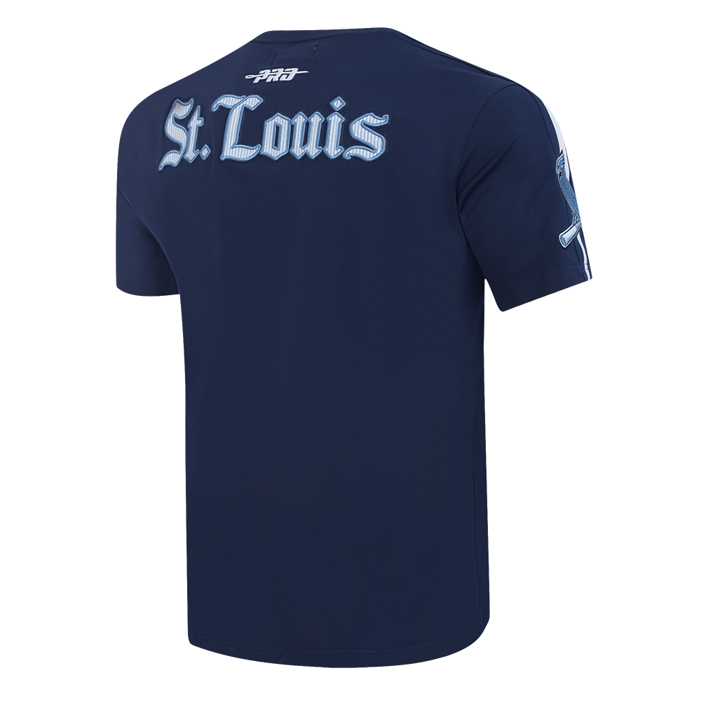 Pro Standard St. Louis Cardinals Country Club Striped Short Sleeve Tee-Navy - NAVY Thumbnail View 4