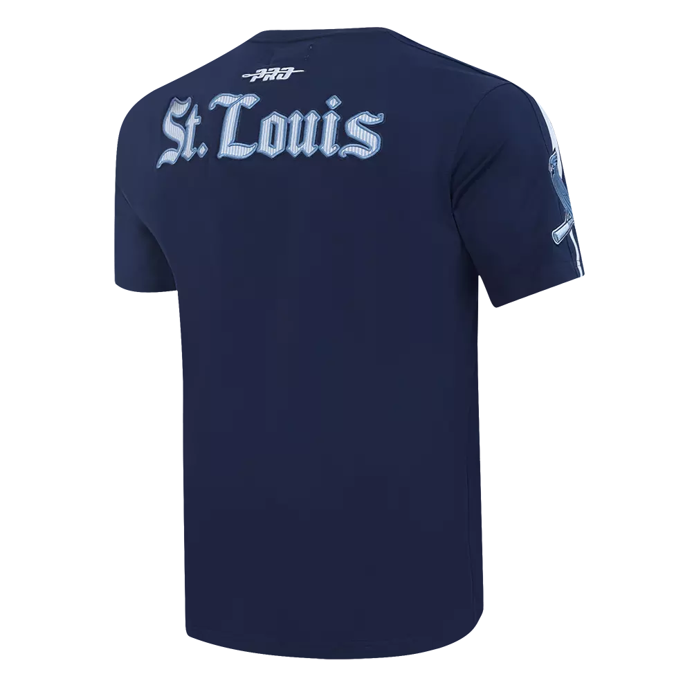 Pro Standard St. Louis Cardinals Country Club Striped Short Sleeve Tee-Navy - NAVY
