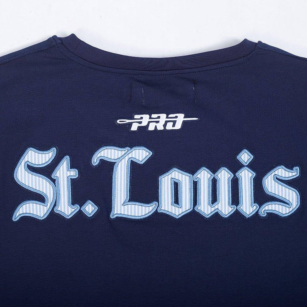 Pro Standard St. Louis Cardinals Country Club Striped Short Sleeve Tee-Navy - NAVY Thumbnail View 7