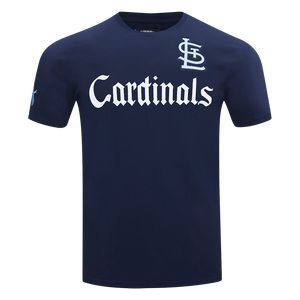 Pro Standard St. Louis Cardinals Country Club Striped Short Sleeve Tee-Navy