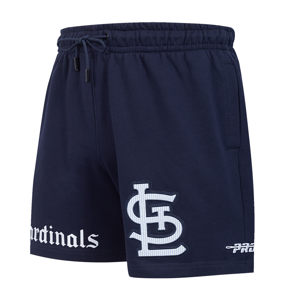 Pro Standard St. Louis Cardinals Country Club Fleece Shorts-Navy - NAVY Thumbnail View 3