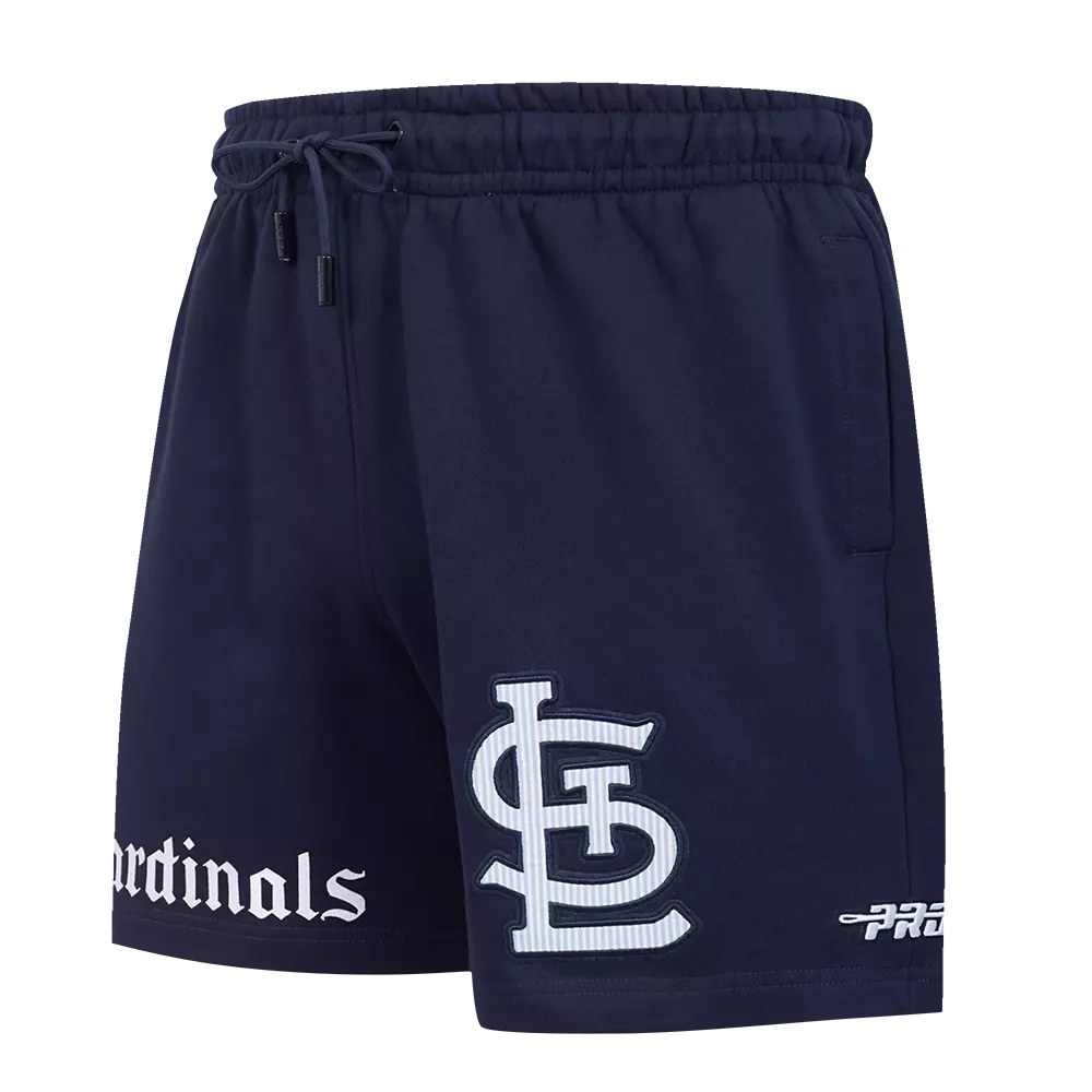 Pro Standard St. Louis Cardinals Country Club Fleece Shorts-Navy - NAVY