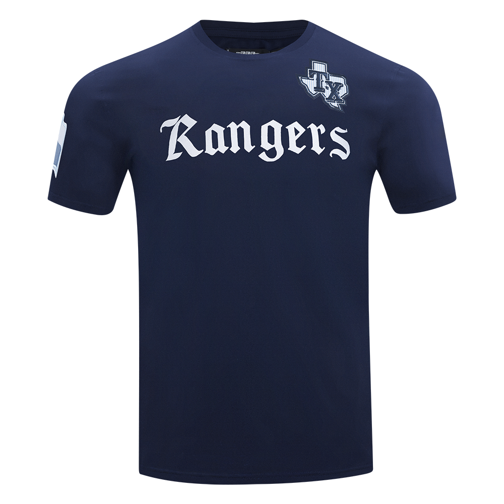 Pro Standard Texas Rangers Country Club Striped Short Sleeve Tee-Navy - NAVY Thumbnail View 1