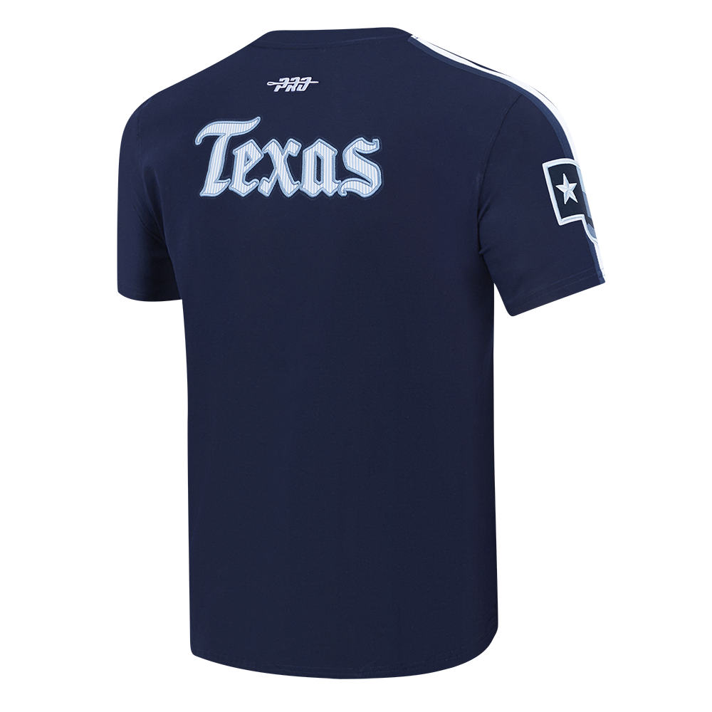 Pro Standard Texas Rangers Country Club Striped Short Sleeve Tee-Navy - NAVY Thumbnail View 4