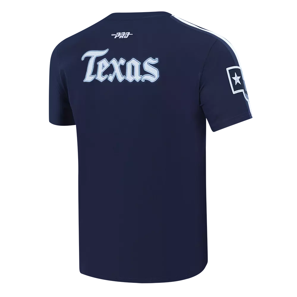 Pro Standard Texas Rangers Country Club Striped Short Sleeve Tee-Navy - NAVY