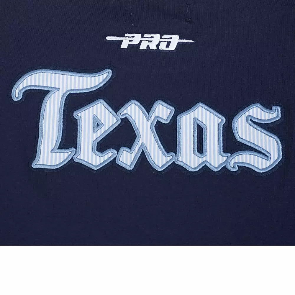 Pro Standard Texas Rangers Country Club Striped Short Sleeve Tee-Navy - NAVY