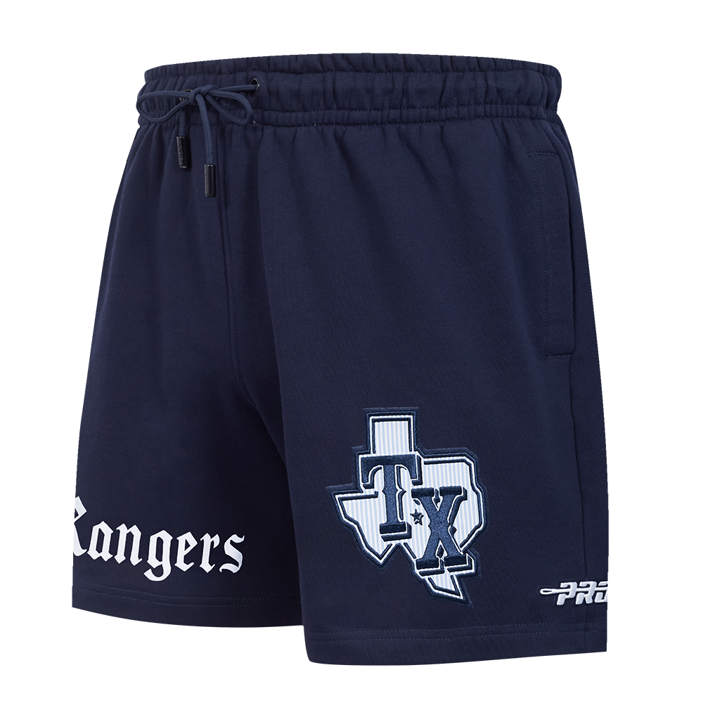 Pro Standard Texas Rangers Country Club Fleece Shorts-Navy - NAVY Thumbnail View 3