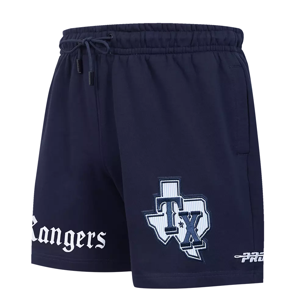 Pro Standard Texas Rangers Country Club Fleece Shorts-Navy - NAVY