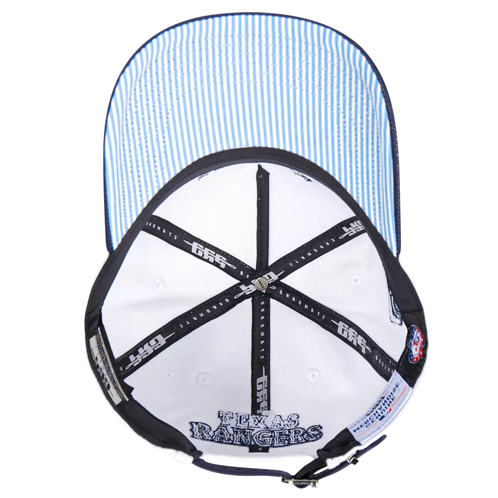 Pro Standard Texas Rangers Country Club Snapback Hat-White - WHITE