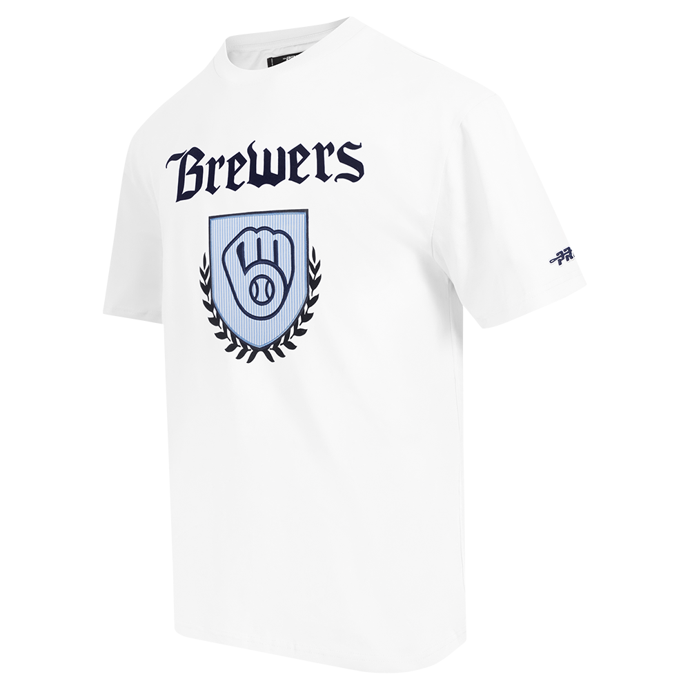 Pro Standard Milwaukee Brewers Country Club Short Sleeve Tee-White - WHITE Thumbnail View 3