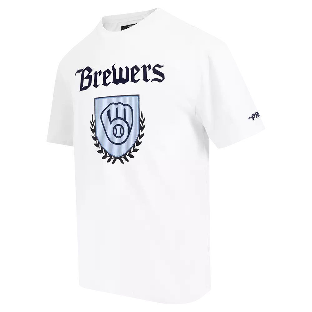 Pro Standard Milwaukee Brewers Country Club Short Sleeve Tee-White - WHITE