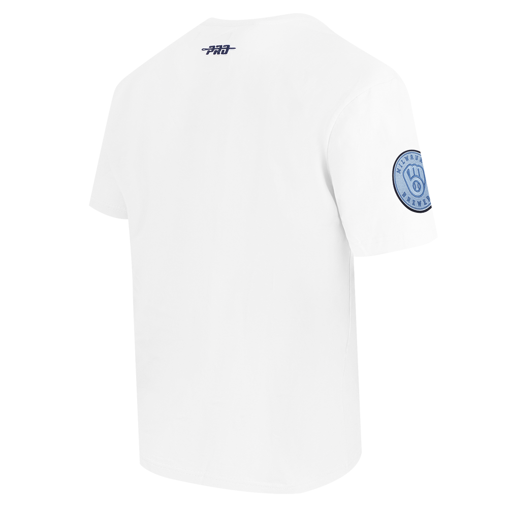 Pro Standard Milwaukee Brewers Country Club Short Sleeve Tee-White - WHITE Thumbnail View 4