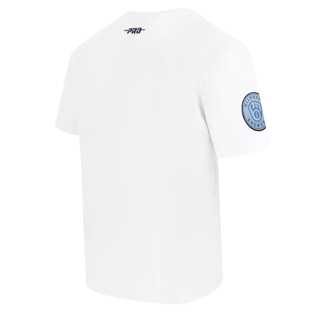Pro Standard Milwaukee Brewers Country Club Short Sleeve Tee-White - WHITE