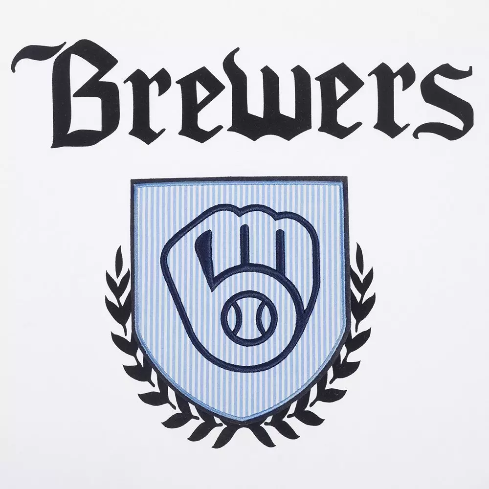 Pro Standard Milwaukee Brewers Country Club Short Sleeve Tee-White - WHITE