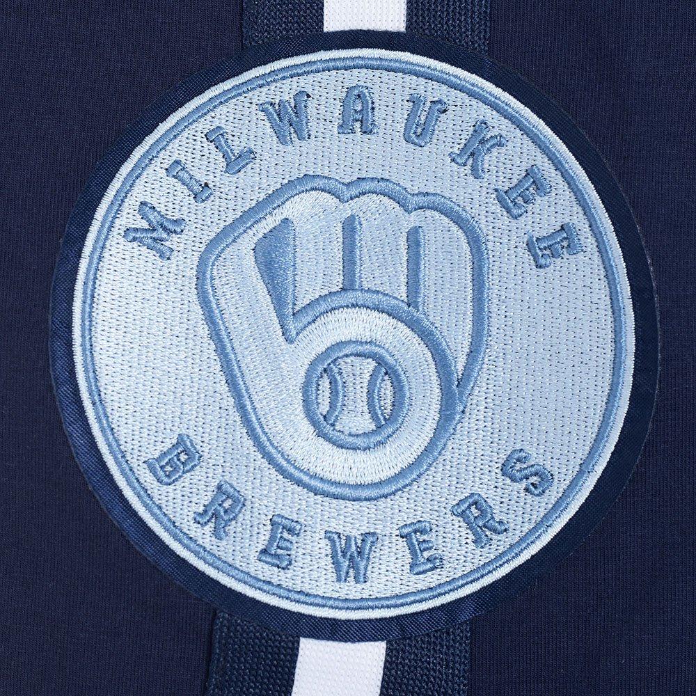 Pro Standard Milwaukee Brewers Country Club Striped Short Sleeve Tee-Navy - NAVY Thumbnail View 5
