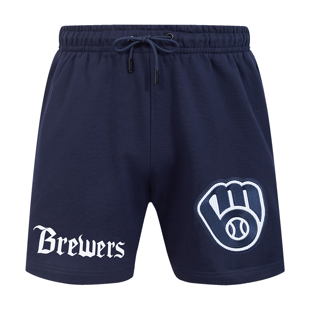 Pro Standard Milwaukee Brewers Country Club Fleece Shorts-Navy - NAVY Thumbnail View 1