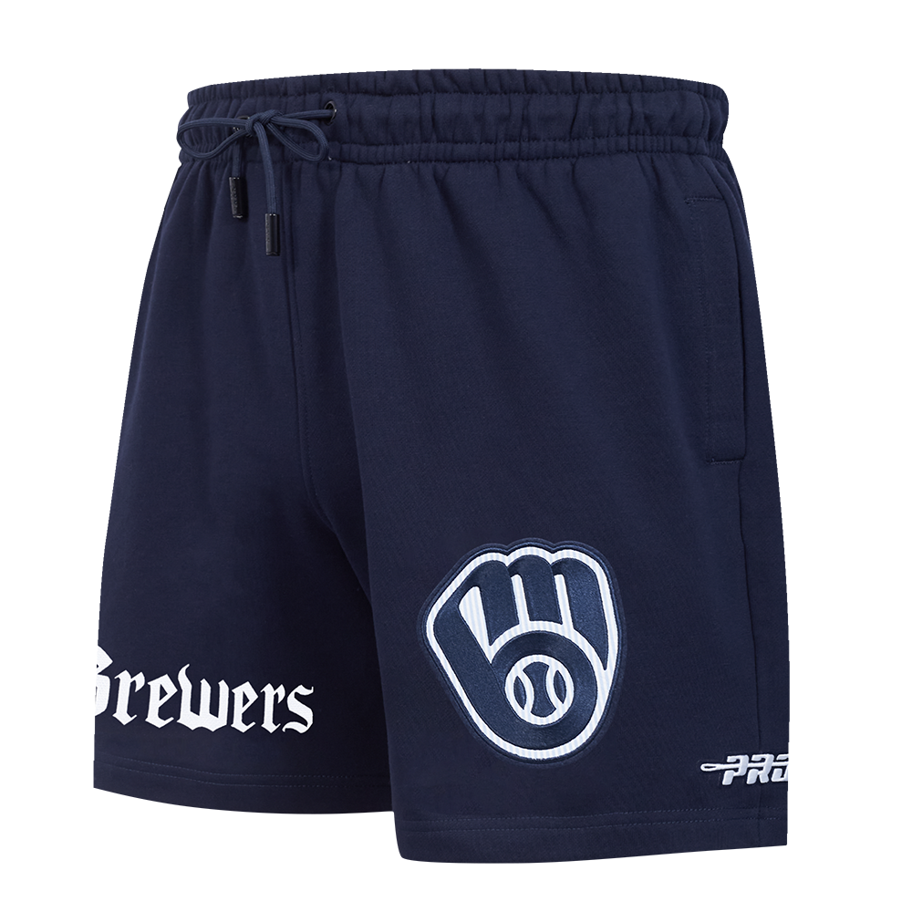 Pro Standard Milwaukee Brewers Country Club Fleece Shorts-Navy - NAVY Thumbnail View 3