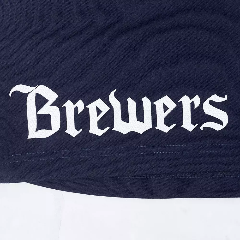 Pro Standard Milwaukee Brewers Country Club Fleece Shorts-Navy - NAVY