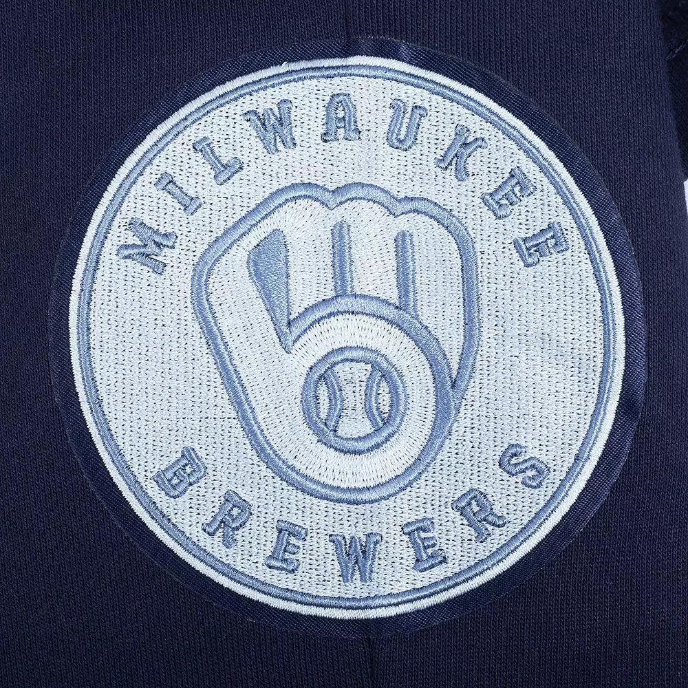 Pro Standard Milwaukee Brewers Country Club Fleece Shorts-Navy - NAVY