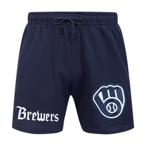 Pro Standard Milwaukee Brewers Country Club Fleece Shorts-Navy