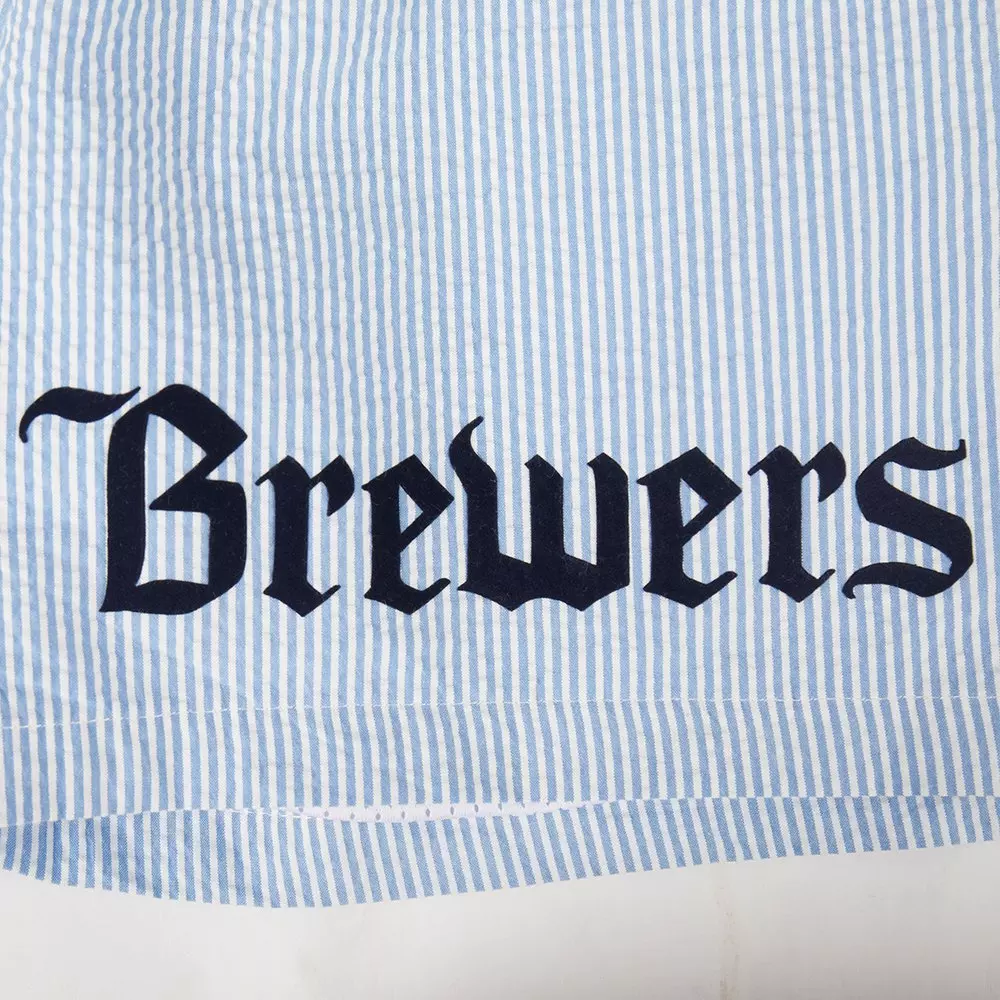 Pro Standard Milwaukee Brewers Country Club Shorts-Light Blue - LT BLUE