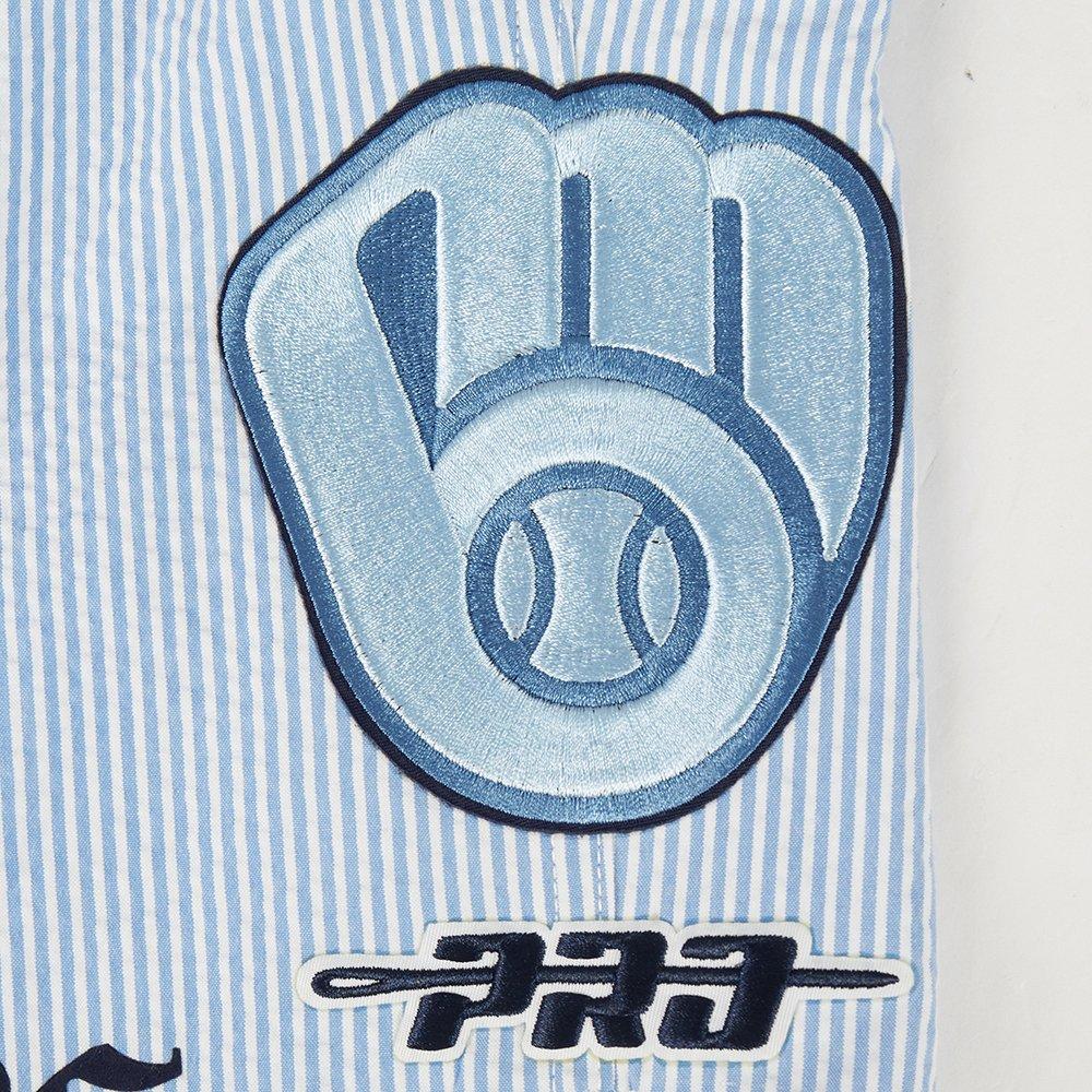Pro Standard Milwaukee Brewers Country Club Shorts-Light Blue - LT BLUE Thumbnail View 7