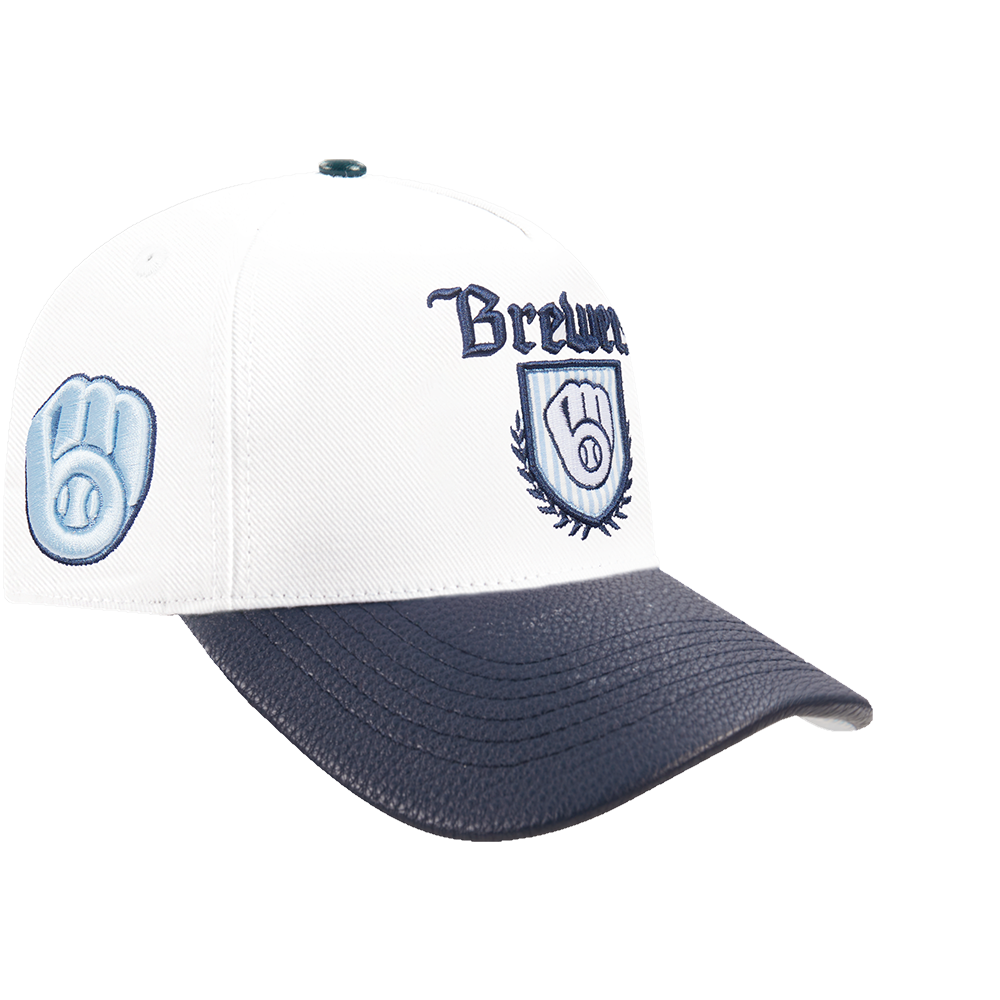 Pro Standard Milwaukee Brewers Country Club Snapback Hat-White