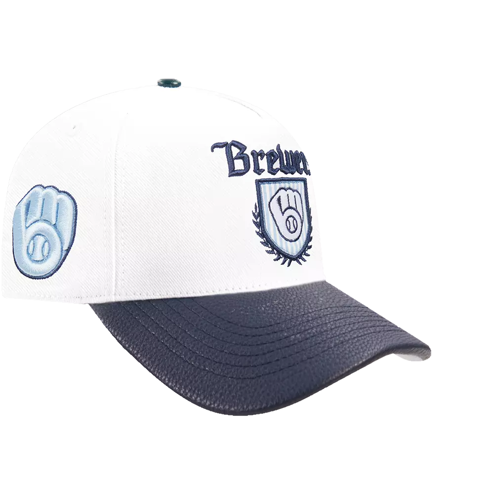 Pro Standard Milwaukee Brewers Country Club Snapback Hat-White - WHITE