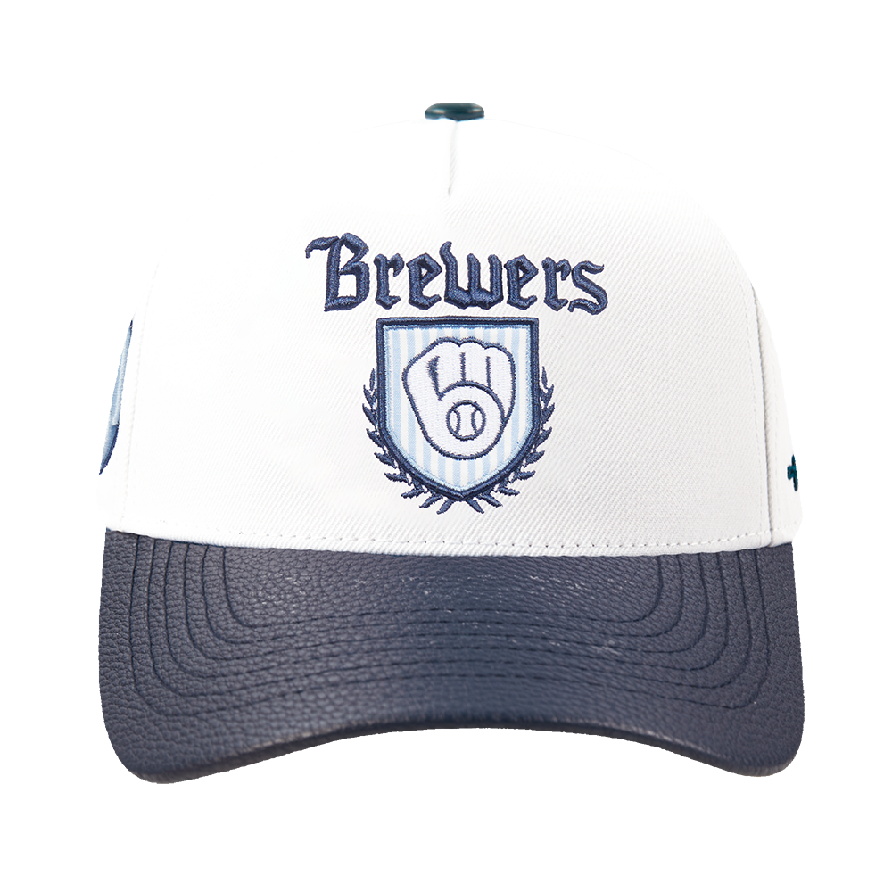Pro Standard Milwaukee Brewers Country Club Snapback Hat-White