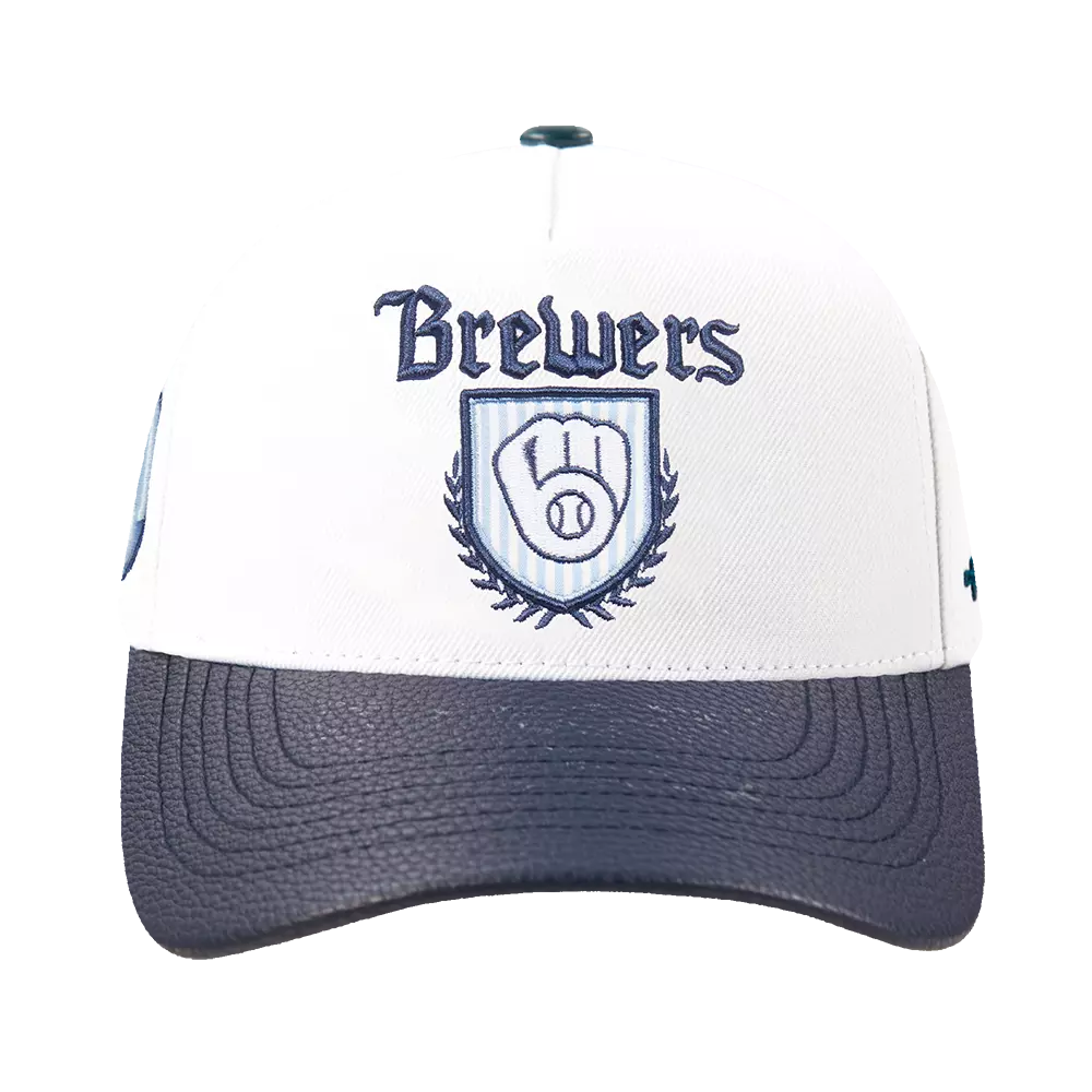 Pro Standard Milwaukee Brewers Country Club Snapback Hat-White - WHITE