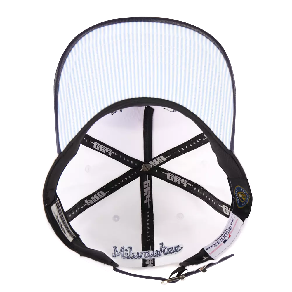 Pro Standard Milwaukee Brewers Country Club Snapback Hat-White - WHITE