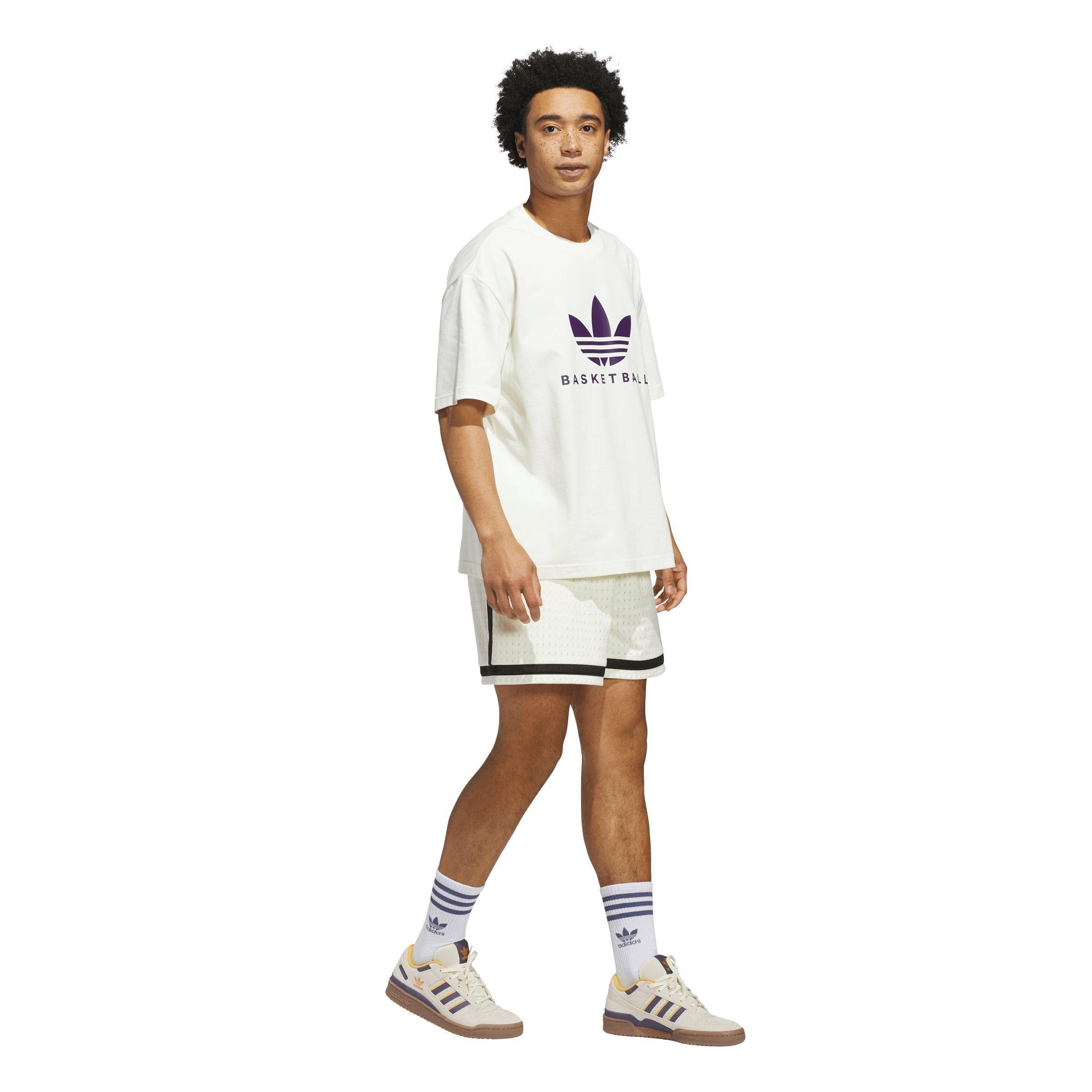adidas Originals Men's Basketball Shorts - Ivory - IVORY Thumbnail View 5