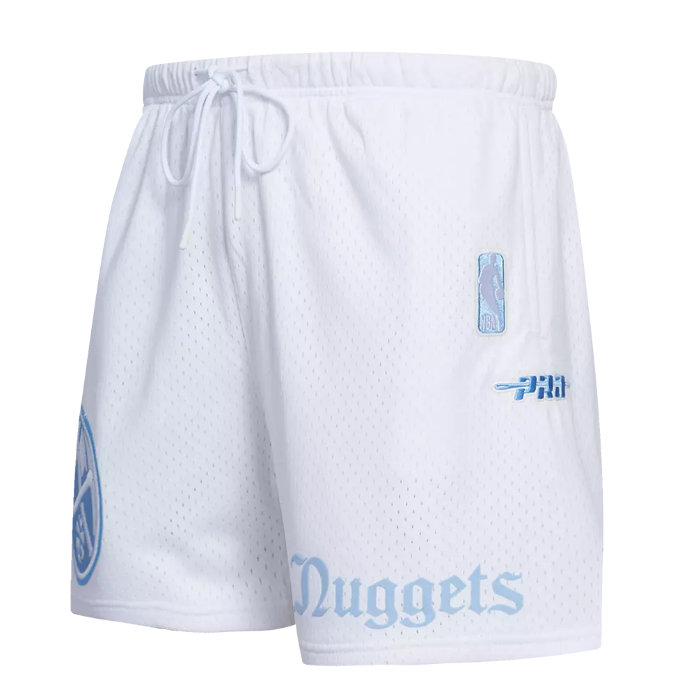Pro Standard Men's Denver Nuggets Mesh Shorts-White - WHITE